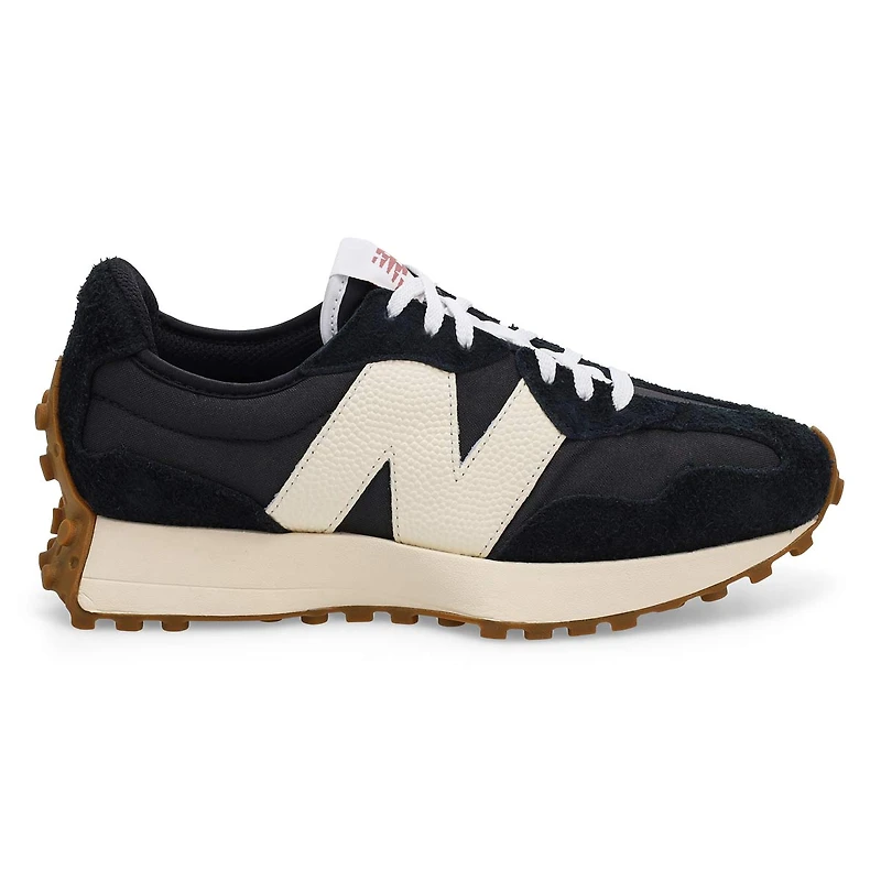 Baskets à lacets 327, noir/blanc, femmes