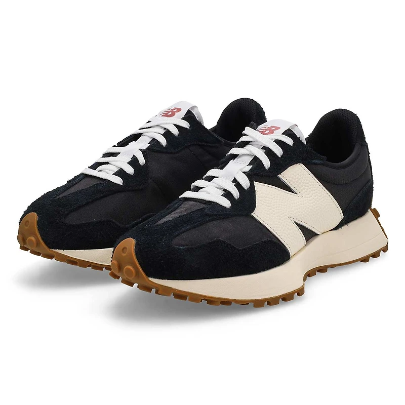 Baskets à lacets 327, noir/blanc, femmes