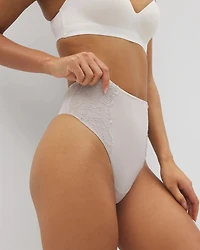 High-Waist Thong Panty With Lace