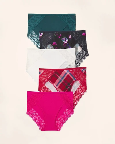 High-Leg Panty with Enchanting Lace 5 Pack