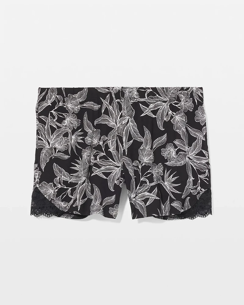 Lace-Trim Pajama Shorts