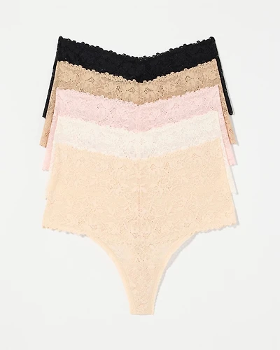 Perfect Lace High-Waist Thong Panty 5-Pack
