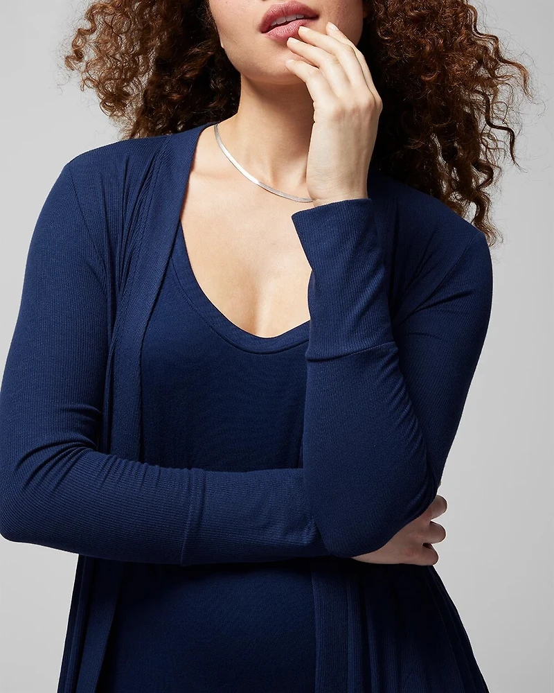 Long Ribbed Pajama Cardigan