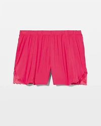 Lace Trim Pajama Shorts