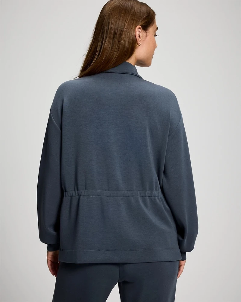 Modern Modal Funnel Neck Cinch Jacket