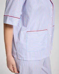 Relaxed Short-Sleeve Noch Collar Pajama Top