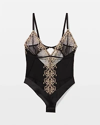 Silk + Venice Lace Slim Bodysuit
