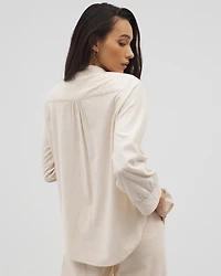 Beach Cotton Long Sleeve Button-Up