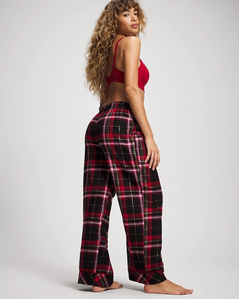 Velvet Piped Relaxed Pajama Pant