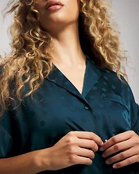 Jacquard Dot Relaxed Notch Collar Pajama Top