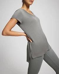 Rib Knit V-Neck Tee