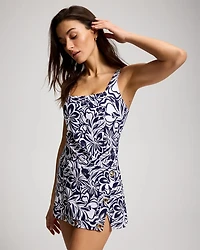 Paradise Grove Square-Neck Swim Dress