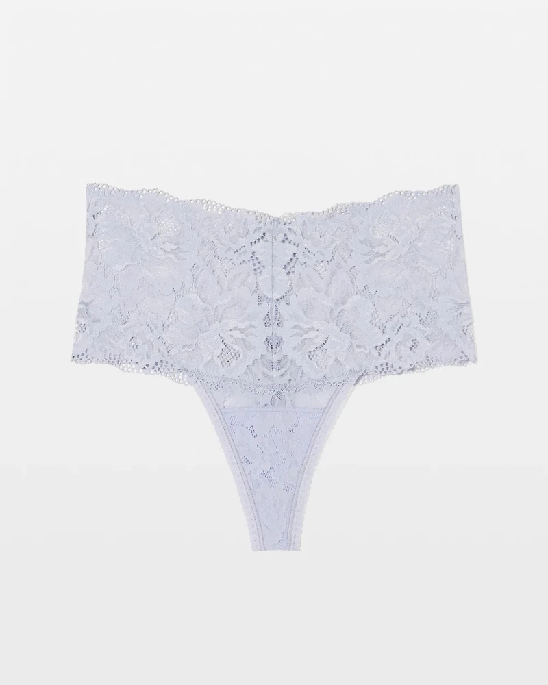 High-Waist Thong Panty with Signature Lace