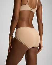 Cotton High-Leg Brief Panty with Lace Trim
