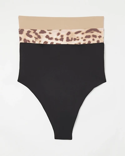 High-Waist Thong Panty 3 Pack