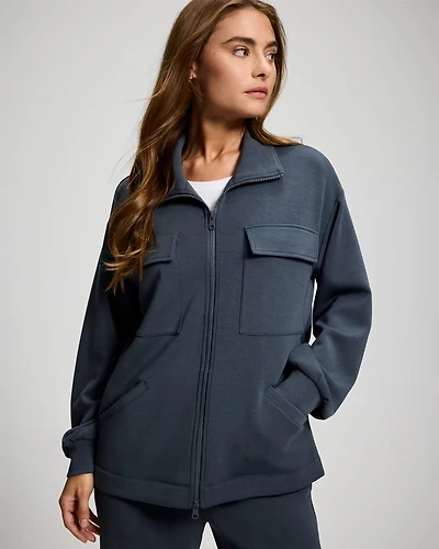 Modern Modal Funnel Neck Cinch Jacket