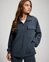 Modern Modal Funnel Neck Cinch Jacket
