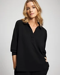 Modern Modal Collared Long Sleeve Top