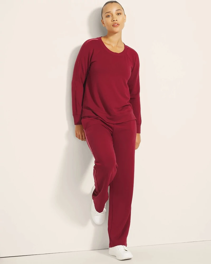 Ultra Soft Fleece Velour Trim Crewneck