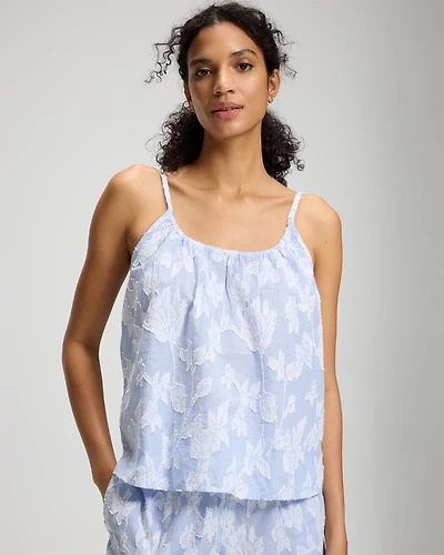 Cotton Striped Jacquard Pajama Cami