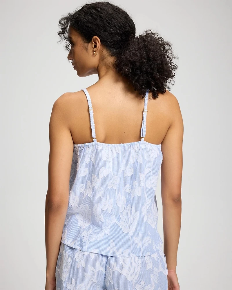 Cotton Striped Jacquard Pajama Cami