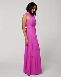 Crossover Halter Maxi Bra Dress