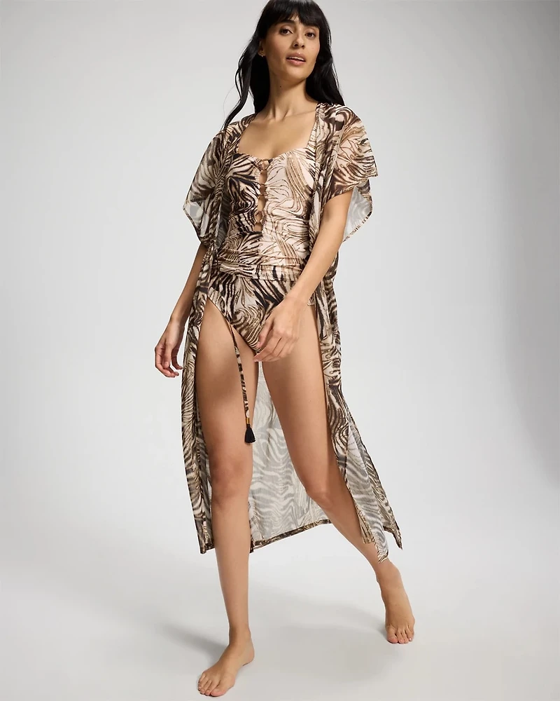 Wild Cat Chiffon Cover Up Dress