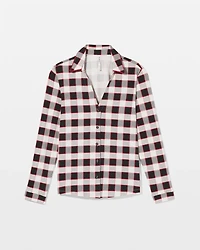 Long-Sleeve Notch Collar Pajama Top
