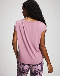 Short Sleeve Boat Neck Top