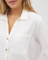 Beach Cotton Long Sleeve Button-Up