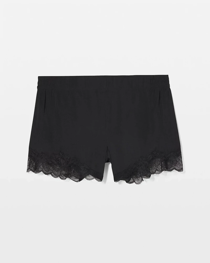 Lace Trim Pajama Shorts
