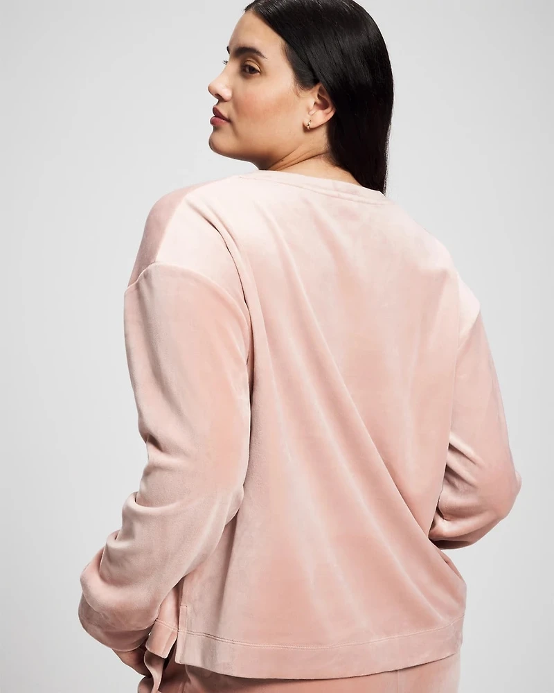 Velour Crewneck Sweatshirt
