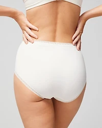 Cotton Brief Panty with Lace Trim