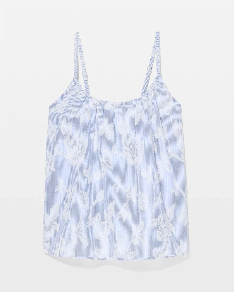 Cotton Striped Jacquard Pajama Cami