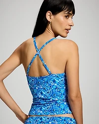 Riviera Retreat High Neck Tankini Swim Top