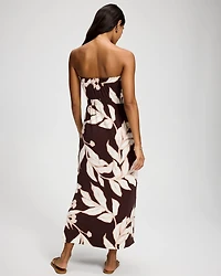 Bandeau Smocked Waist Maxi Dress