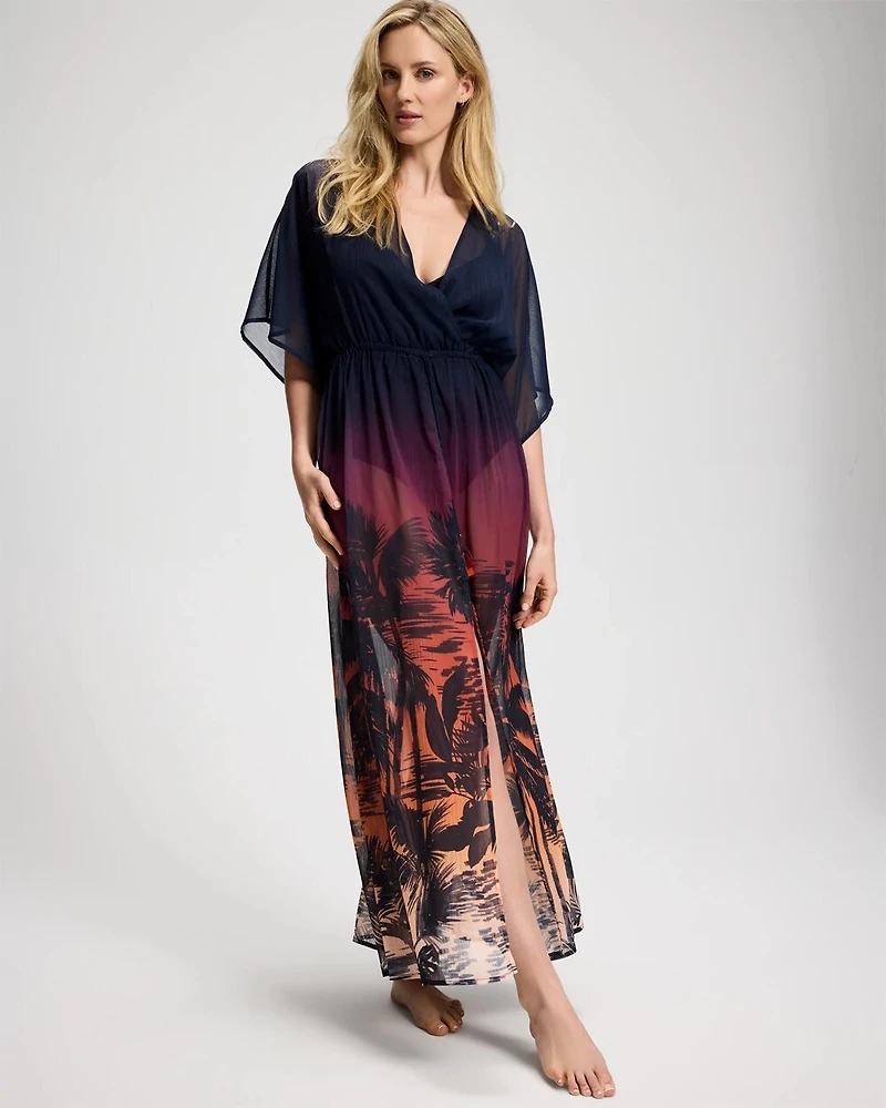 Bleu Rod Beattie La Caleta Sunset Chiffon Cover-Up Dress