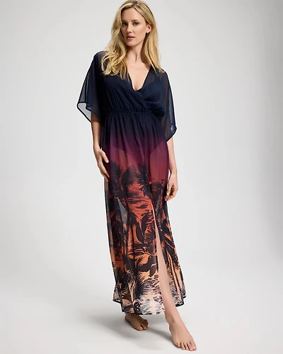 Bleu Rod Beattie La Caleta Sunset Chiffon Cover-Up Dress