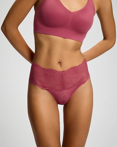 Crochet Lace High-Waist Thong Panty