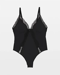 Stretch Crepe Lace Bodysuit