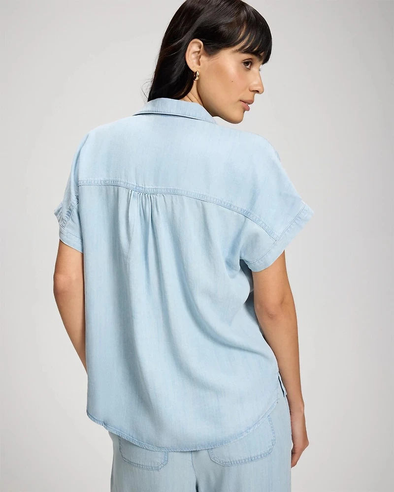 Chambray Relaxed Collared Shirt