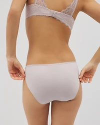 Cotton Blend Bikini Panty with Lace