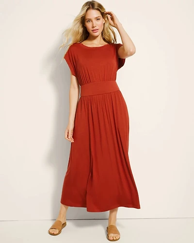 Classic Ballet Neck Midi Bra Dress