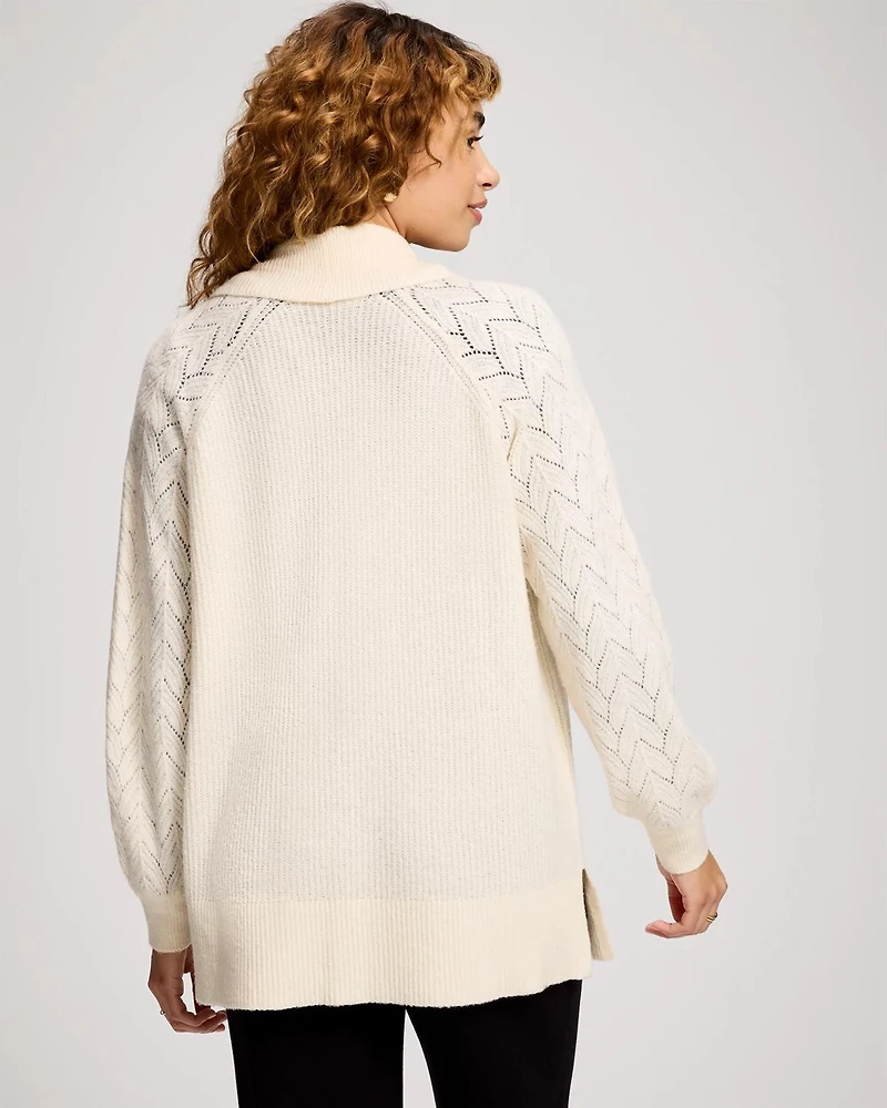 Pointelle Long Sleeve Wrap