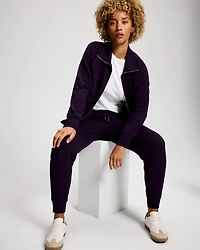 Ultra Soft Jersey Funnel Neck Zip Jacket