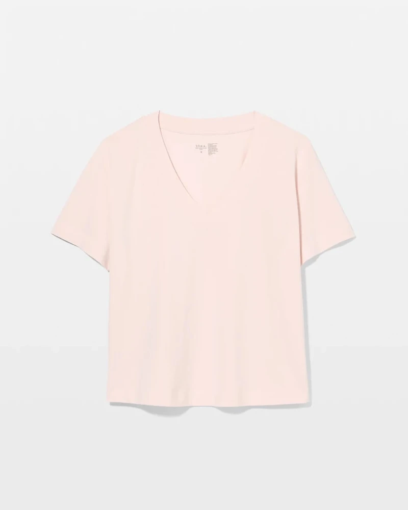 Relaxed V-Neck Short Sleeve Pajama Tee