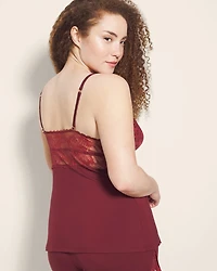 Pajama Cami With Plunge Necklline