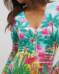 St. Tropez Long-Sleeve Zip One-Piece Suit