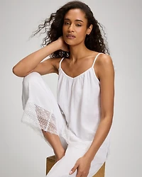 Cotton Gauze Crochet Lace Trim Relaxed Pajama Cami