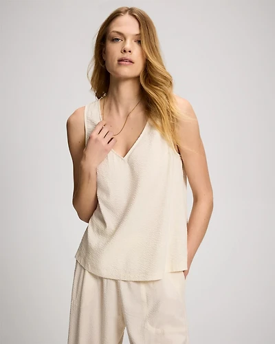 Textured Stripe Relaxed Tank